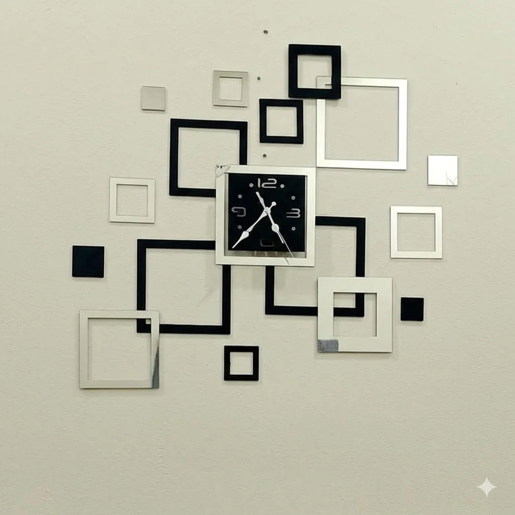 Modern Mirror Acrylic Wall Clock – 35x35" Stylish Decorative Timepiece | The Wall Stories