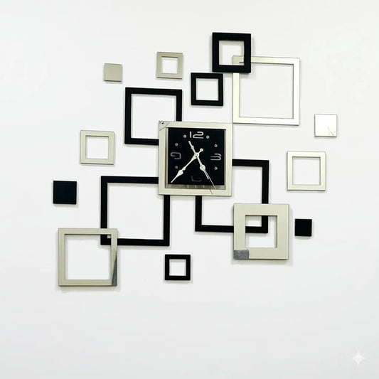 Modern Mirror Acrylic Wall Clock – 35x35" Stylish Decorative Timepiece | The Wall Stories