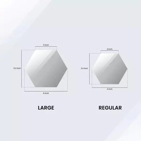 Acrylic Hexagon Mirror Wall Stickers – Golden & Silver | Waterproof Decorative Set